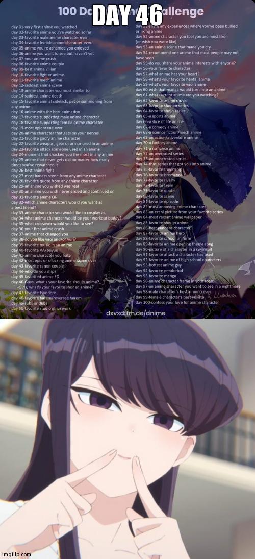 In The Manga, A Character Confirms It's A Shojo | DAY 46 | image tagged in 100 day anime challenge,komi | made w/ Imgflip meme maker
