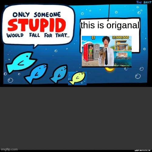 Only someone stupid would fall for that | this is origanal | image tagged in only someone stupid would fall for that | made w/ Imgflip meme maker