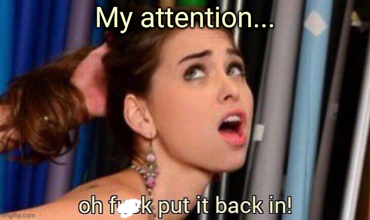 put it back in | My attention... | image tagged in put it back in | made w/ Imgflip meme maker