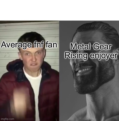 Average Fan vs Average Enjoyer | Average fnf fan; Metal Gear Rising enjoyer | image tagged in average fan vs average enjoyer | made w/ Imgflip meme maker