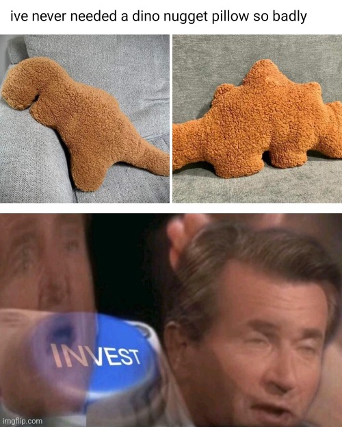 I know what I want for my b-day in 3 days | image tagged in invest,dinosaur,chicken nuggets,pillow | made w/ Imgflip meme maker
