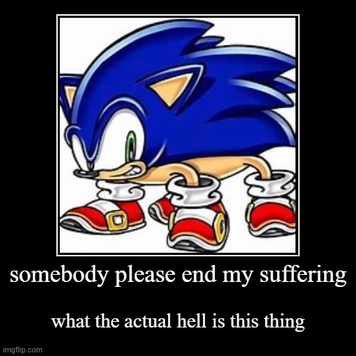 SONIC NOOOOOOO | image tagged in funny,demotivationals | made w/ Imgflip demotivational maker