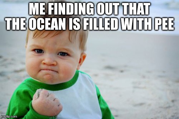 Shower thoughts | ME FINDING OUT THAT THE OCEAN IS FILLED WITH PEE | image tagged in memes,success kid original | made w/ Imgflip meme maker