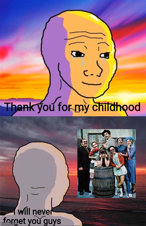 Am lucky I watched this | Thank you for my childhood; I will never forget you guys | image tagged in wojak nostalgia | made w/ Imgflip meme maker