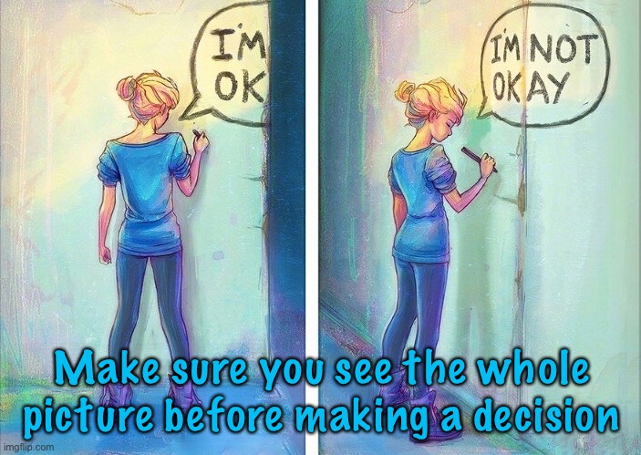 Ok, not ok | Make sure you see the whole picture before making a decision | image tagged in not ok,see the whole picture,before making decision,do not jump,to conclusions | made w/ Imgflip meme maker