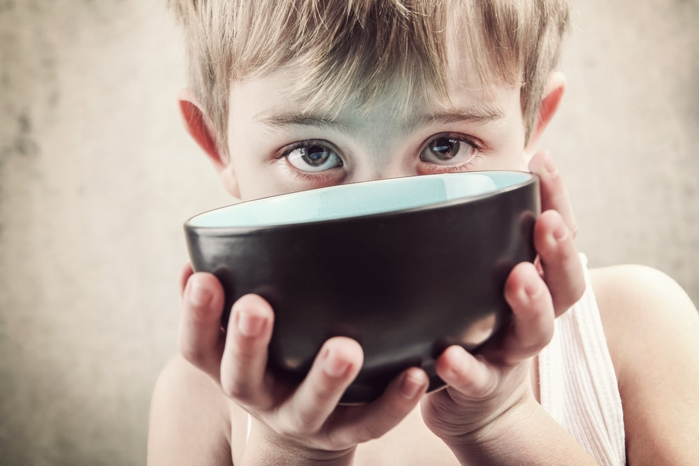 High Quality Kid with bowl Blank Meme Template