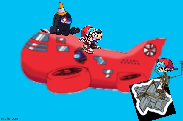 Squiduel (not understandable bad joke) | image tagged in among us airship | made w/ Imgflip meme maker