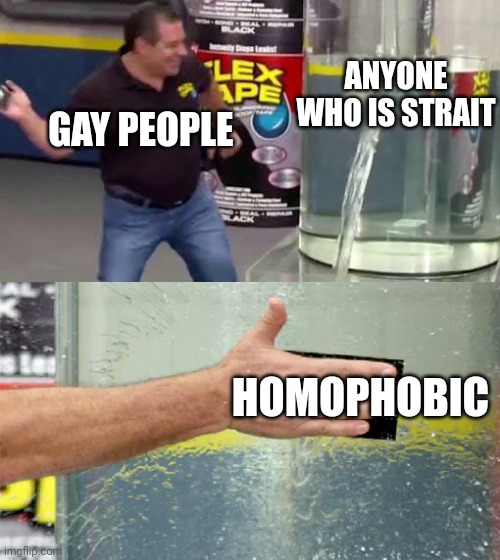 True true | ANYONE WHO IS STRAIT; GAY PEOPLE; HOMOPHOBIC | image tagged in flex tape,gay pride,so true,funny | made w/ Imgflip meme maker