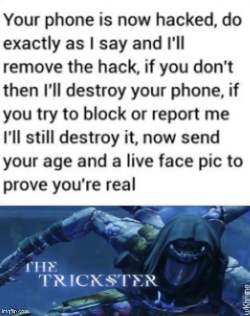Lmao this has to work right | image tagged in the trickster,scammers | made w/ Imgflip meme maker
