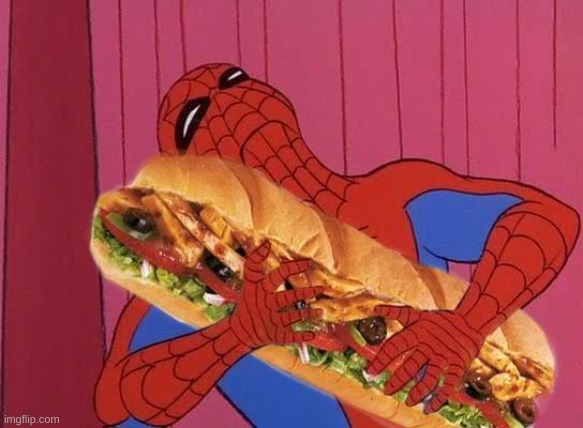 Spiderman sandwich | image tagged in spiderman sandwich | made w/ Imgflip meme maker