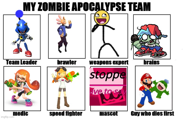 Literally | image tagged in my zombie apocalypse team | made w/ Imgflip meme maker