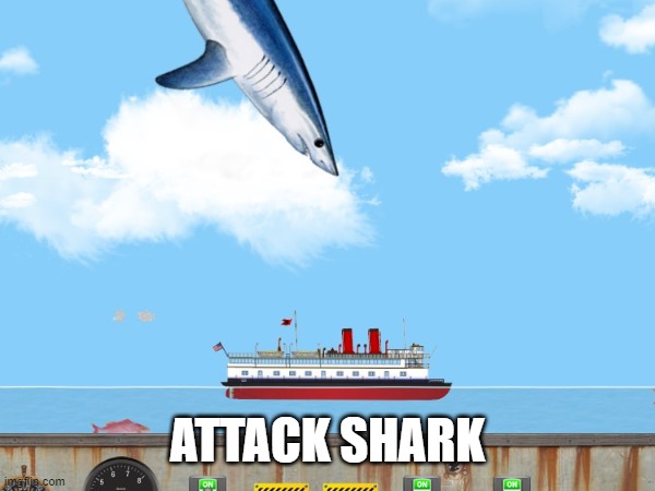 Shark+Bomb | ATTACK SHARK | image tagged in only in ohio,ohio,shark,floating sandbox,attack | made w/ Imgflip meme maker