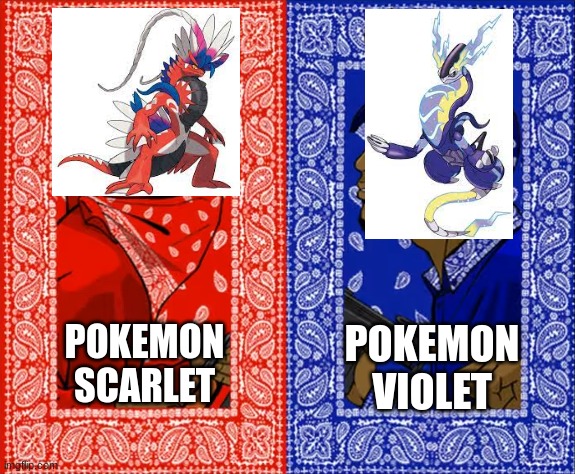 Pokemon Showdown | POKEMON VIOLET; POKEMON SCARLET | image tagged in which side are you on | made w/ Imgflip meme maker