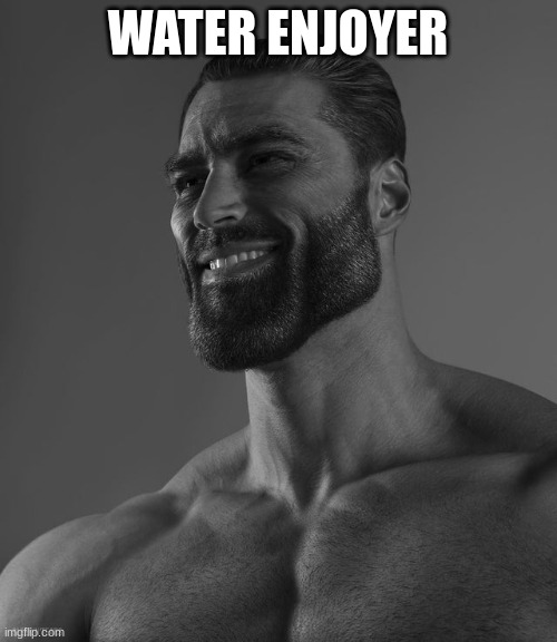 Giga Chad | WATER ENJOYER | image tagged in giga chad | made w/ Imgflip meme maker
