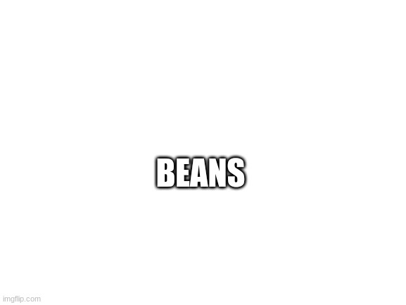 Blank White Template | BEANS | image tagged in blank white template | made w/ Imgflip meme maker
