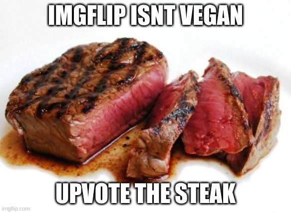 No shame | IMGFLIP ISNT VEGAN; UPVOTE THE STEAK | image tagged in rare steak | made w/ Imgflip meme maker