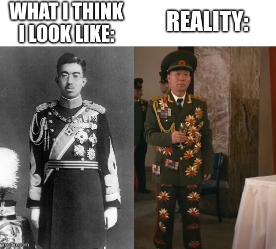 when your the most highly decorated solider but wish you weren't: | WHAT I THINK I LOOK LIKE:; REALITY: | image tagged in teacher's copy | made w/ Imgflip meme maker