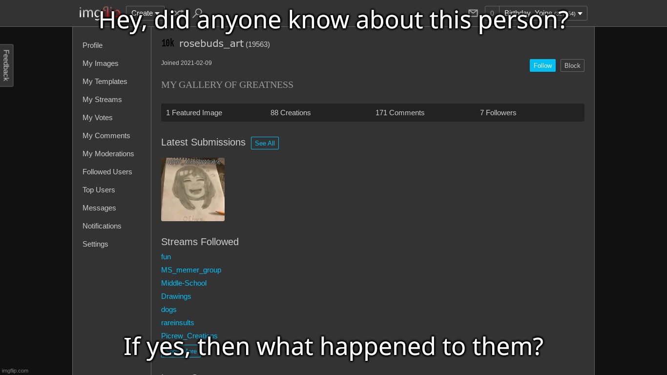 Haven't seen them since I first posted... which was 9 months ago. | Hey, did anyone know about this person? If yes, then what happened to them? | made w/ Imgflip meme maker