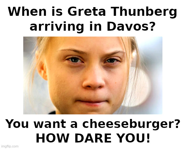 When is Greta Thunberg arriving in Davos? | image tagged in greta thunberg,greta thunberg how dare you,davos,world economic forum,save the planet,green new deal | made w/ Imgflip meme maker