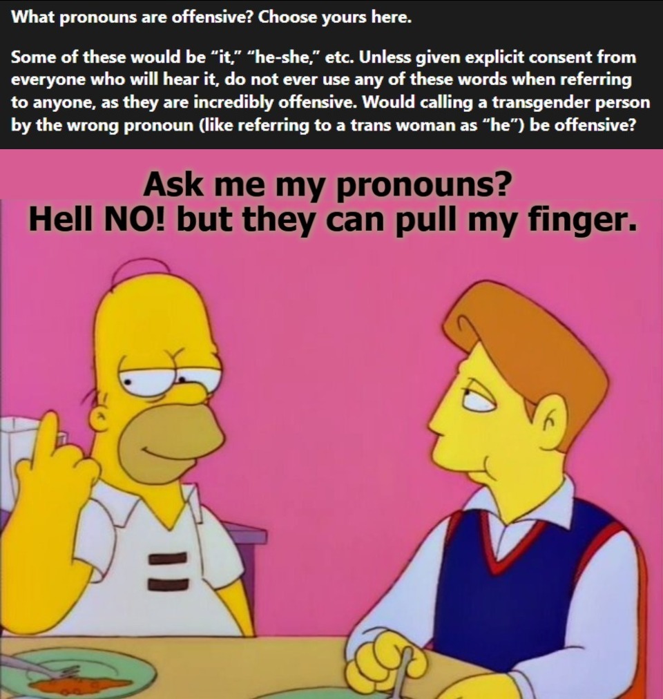 What pronouns are offensive choose yours here imgflip