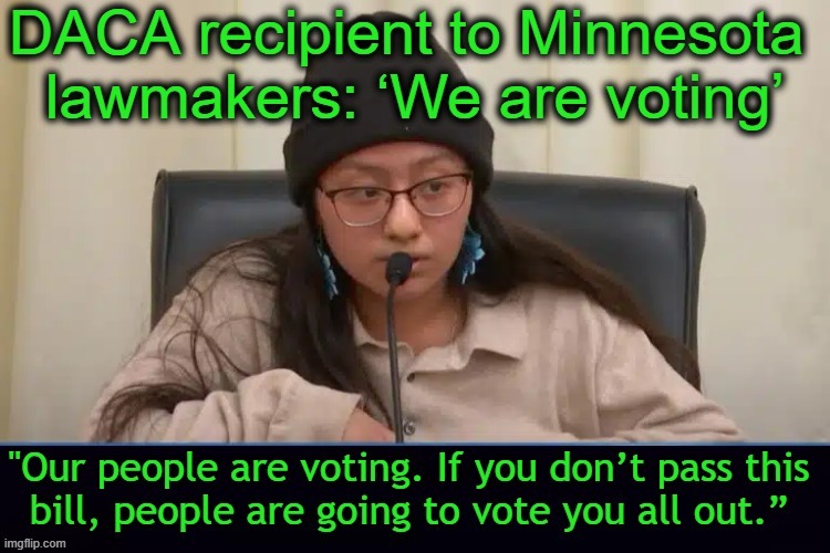 “Deferred action does not provide lawful status.”  Only U.S. citizens can vote in Minnesota. | image tagged in politics,daca,arrogance,illegal,voting,minnesota | made w/ Imgflip meme maker