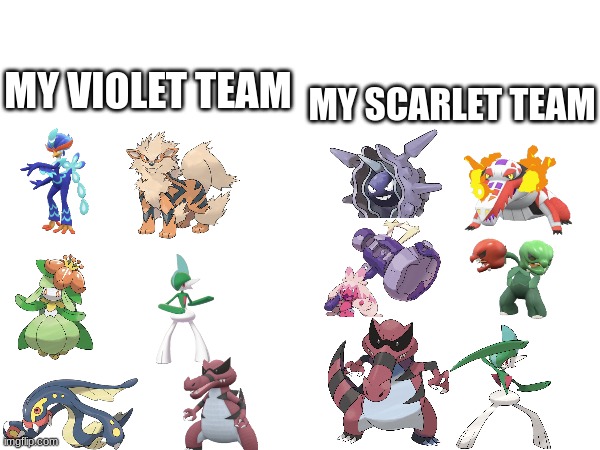 just so you know | MY SCARLET TEAM; MY VIOLET TEAM | image tagged in pokemon,team | made w/ Imgflip meme maker