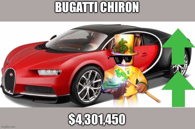 Bugatti Chiron | BUGATTI CHIRON; $4,301,450 | image tagged in bugatti chiron | made w/ Imgflip meme maker