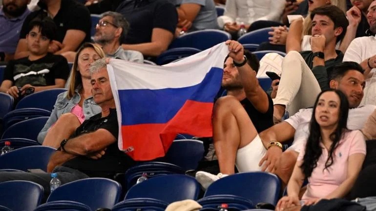 High Quality Russian Flag at Australian Open Blank Meme Template