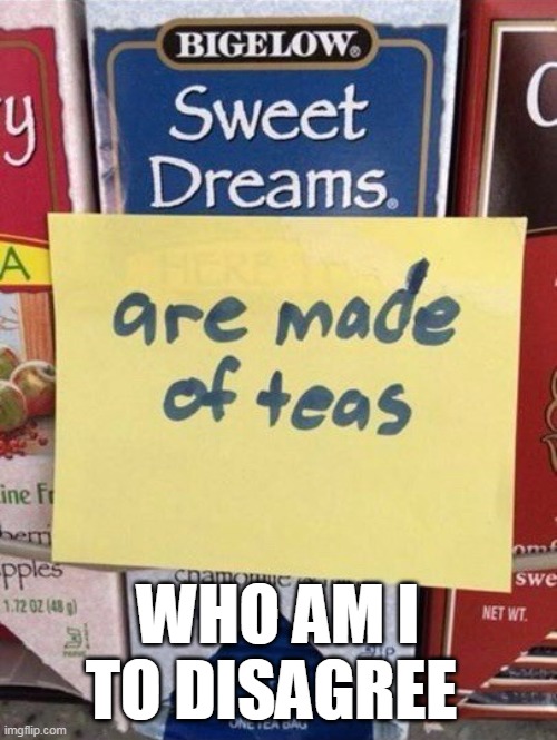 Sweet Dreams | WHO AM I TO DISAGREE | image tagged in sweet dreams | made w/ Imgflip meme maker
