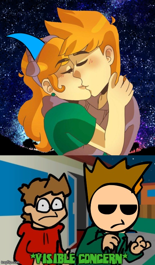 Matt x jessicle be like | image tagged in eddsworld visible concern | made w/ Imgflip meme maker