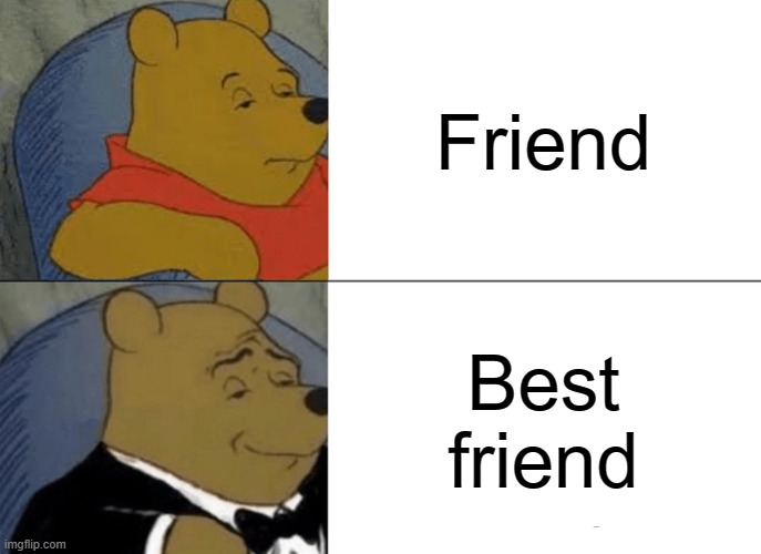 Tuxedo Winnie The Pooh | Friend; Best friend | image tagged in memes,tuxedo winnie the pooh | made w/ Imgflip meme maker