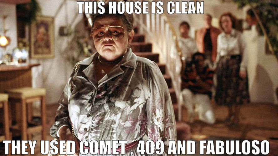 SO FRESH AND SO CLEAN | THIS HOUSE IS CLEAN; THEY USED COMET , 409 AND FABULOSO | image tagged in poltergeist - house clean | made w/ Imgflip meme maker