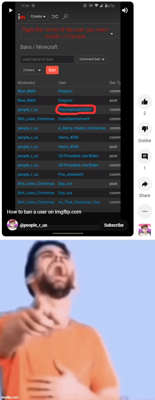 L profile pic aswell | image tagged in laughing and pointing | made w/ Imgflip meme maker