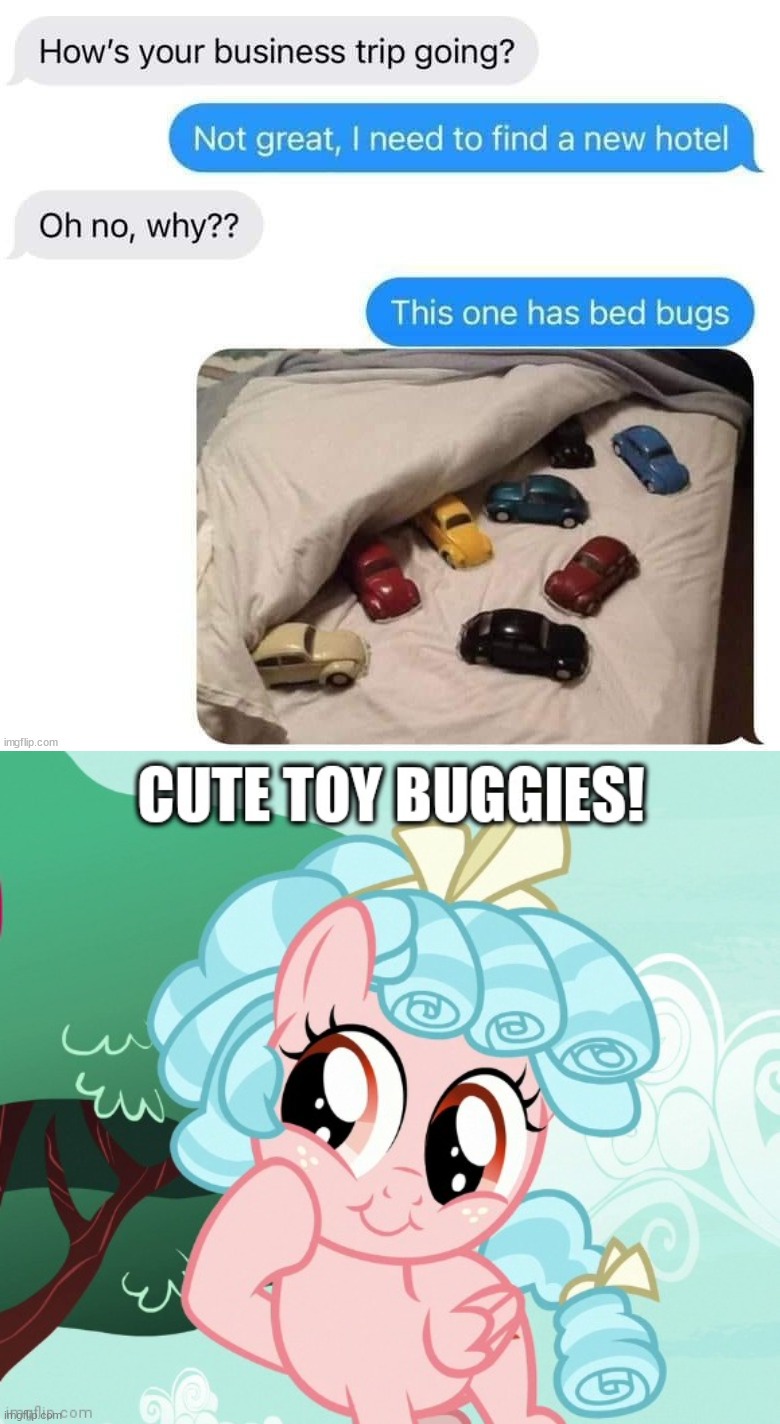 image tagged in bad pun,cozy glow,my little pony | made w/ Imgflip meme maker