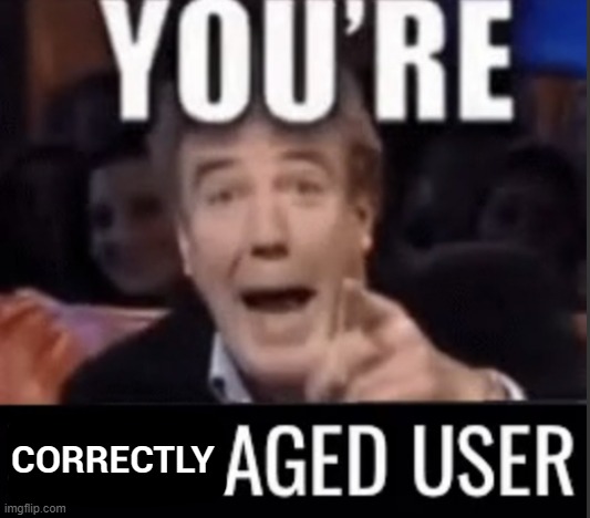 You’re underage user | CORRECTLY | image tagged in you re underage user | made w/ Imgflip meme maker