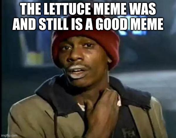 This was a meme request | THE LETTUCE MEME WAS AND STILL IS A GOOD MEME | image tagged in memes,y'all got any more of that | made w/ Imgflip meme maker