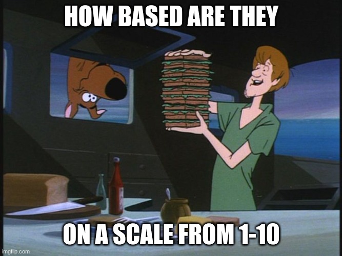 Shaggy Rogers and Scooby Doo | HOW BASED ARE THEY; ON A SCALE FROM 1-10 | made w/ Imgflip meme maker