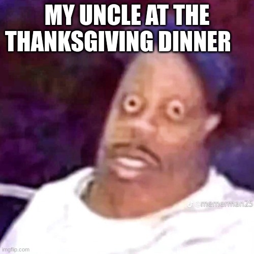 is this true or not | MY UNCLE AT THE THANKSGIVING DINNER | image tagged in funny | made w/ Imgflip meme maker