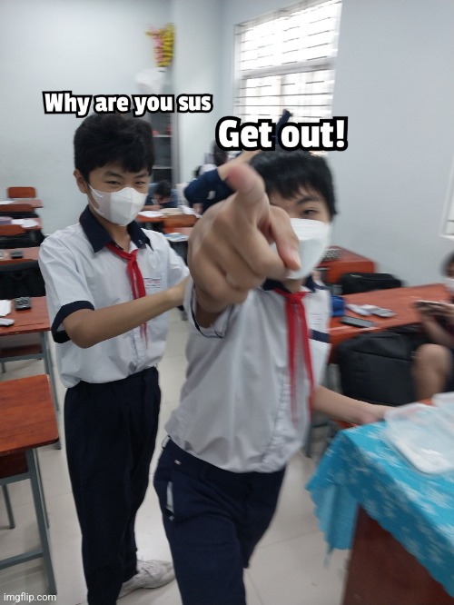 SUS student being held onto another student (before) | image tagged in sus student being held onto another student | made w/ Imgflip meme maker
