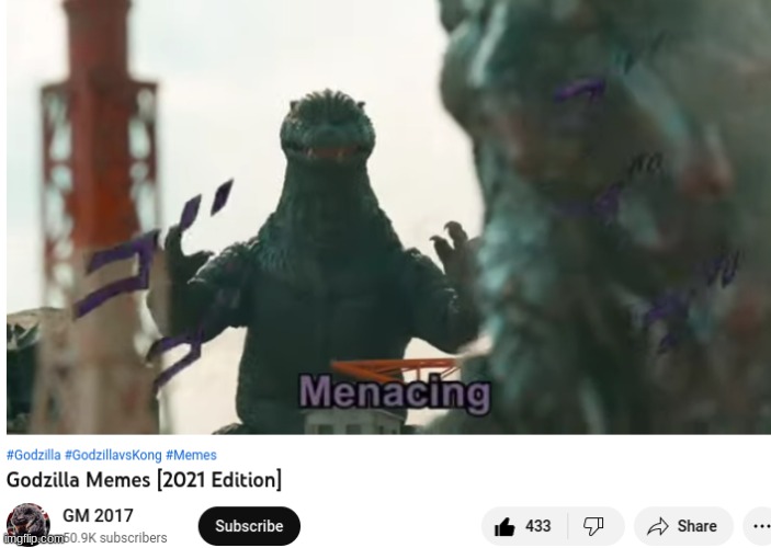 I love GM 2017, the guy makes amazing memes | image tagged in godzilla,menacing | made w/ Imgflip meme maker