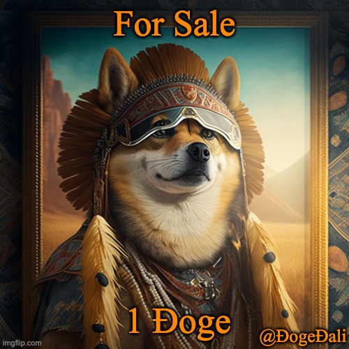 doge with feathers | For Sale; 1 Ɖoge; @ƉogeƉali | image tagged in doge,dogecoin | made w/ Imgflip meme maker