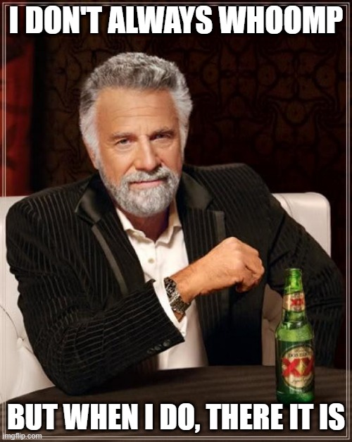 The Most Interesting Man In The World | I DON'T ALWAYS WHOOMP; BUT WHEN I DO, THERE IT IS | image tagged in memes,the most interesting man in the world,AdviceAnimals | made w/ Imgflip meme maker