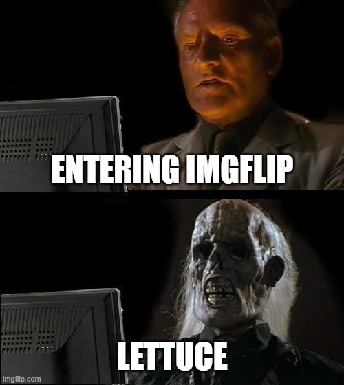 I'll Just Wait Here | ENTERING IMGFLIP; LETTUCE | image tagged in memes,i'll just wait here | made w/ Imgflip meme maker