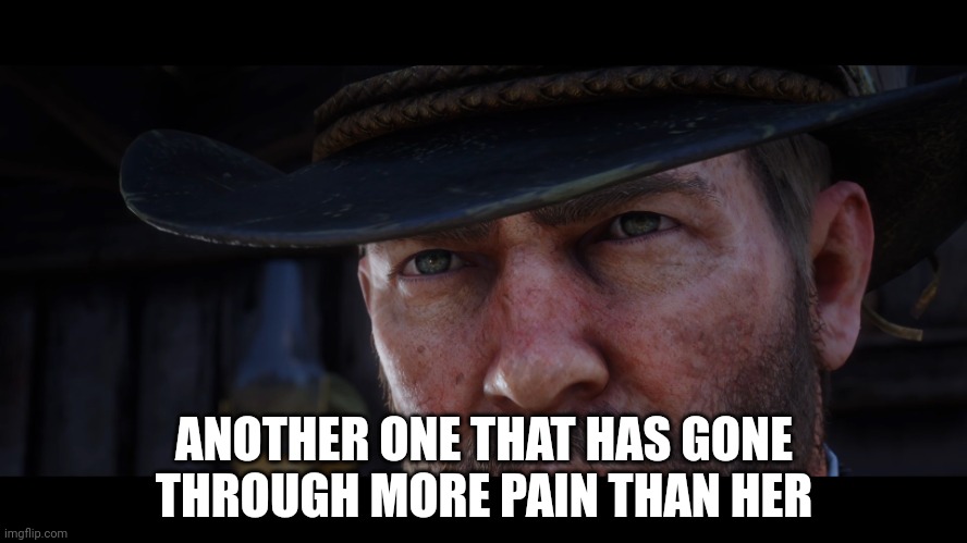 Red Dead Redemption 2 | ANOTHER ONE THAT HAS GONE THROUGH MORE PAIN THAN HER | image tagged in red dead redemption 2 | made w/ Imgflip meme maker