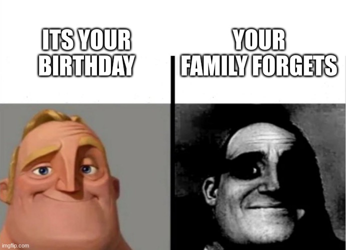 why | YOUR FAMILY FORGETS; ITS YOUR BIRTHDAY | image tagged in teacher's copy | made w/ Imgflip meme maker