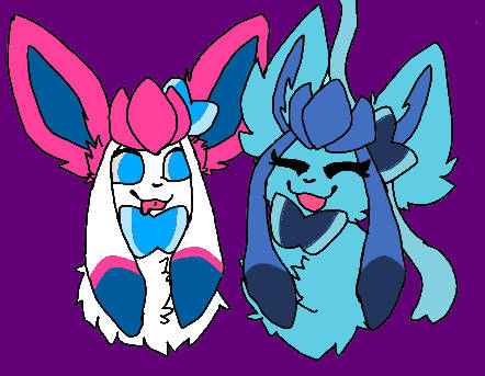 sylceon and glaveon drawn by ember Blank Meme Template