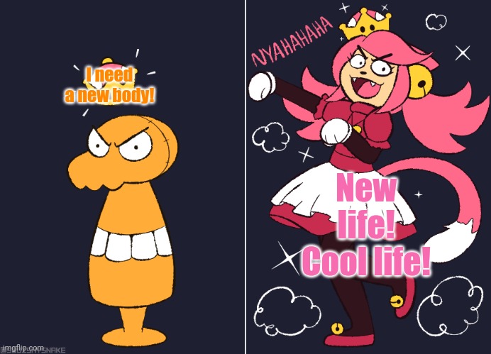 Mad dummy to mad mew mew | I need a new body! New life! Cool life! | image tagged in mad dummy to mad mew mew | made w/ Imgflip meme maker