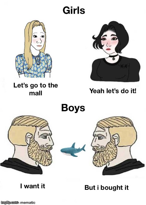 image tagged in shopping,boys vs girls,memes,funny,repost,girls vs boys | made w/ Imgflip meme maker