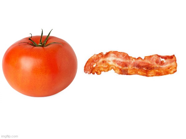 tomato and bacon strip | image tagged in bacon,tomato,bacontomato,tomatobacon | made w/ Imgflip meme maker
