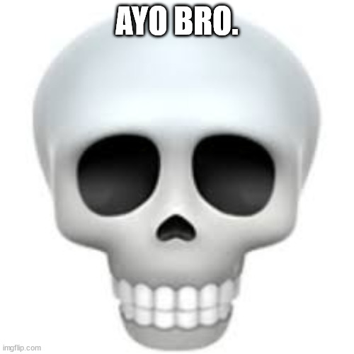 Skull | AYO BRO. | image tagged in skull | made w/ Imgflip meme maker